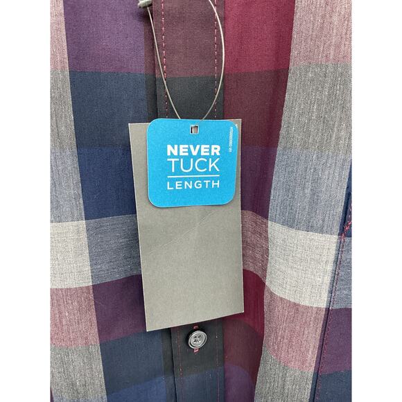 Van Heusen Men’s Never Tuck Long Sleeve Button-Down Shirt – Size 18–18.5 - Picture 3 of 8